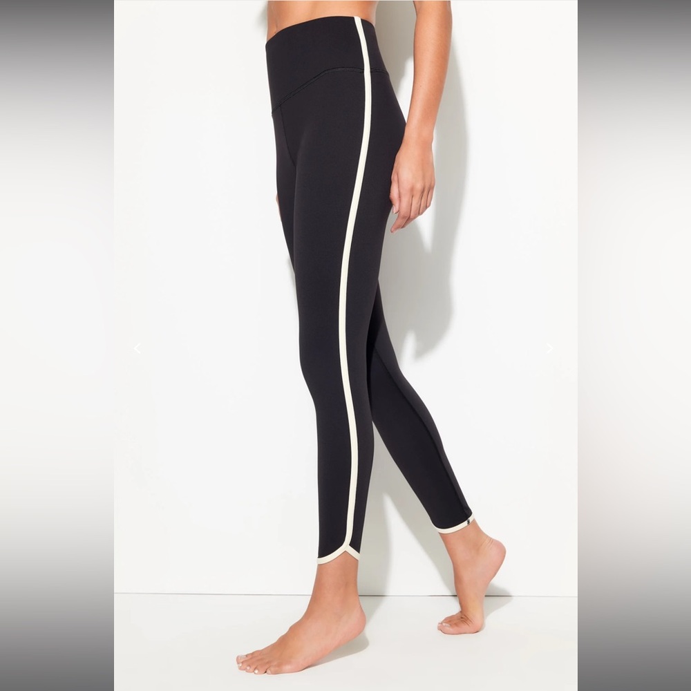 ⚡️FLASH SALE⚡️ Spiritual Gangster Marley 7/8 Black Leggings with Cream Stripe XS